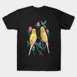 Budgies and clover, shamrock T-Shirt